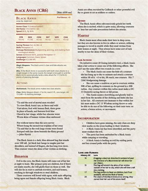 , one target. . Lair actions 5e list
